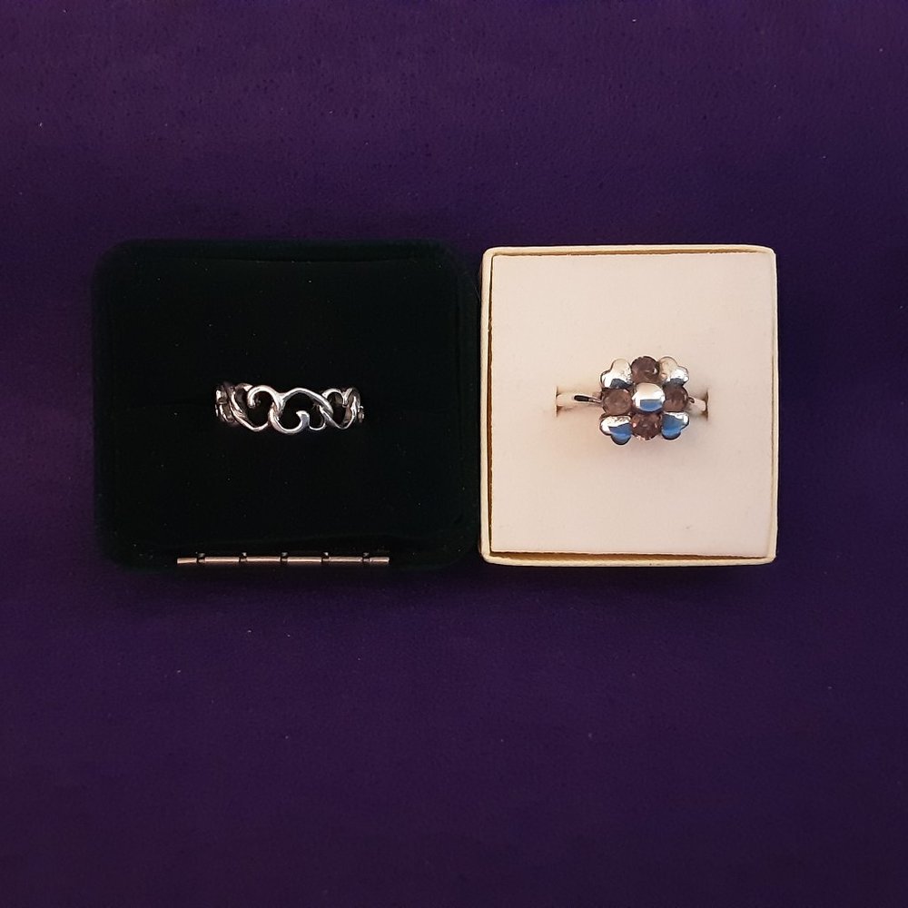 Two Sterling Silver Heart Rings